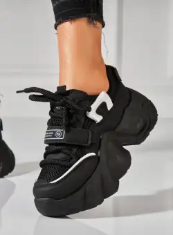 Adidasi Dama Negri din Piele Ecologica Maeve