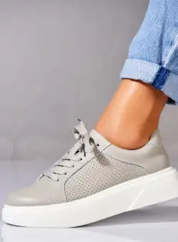 Adidasi Piele Naturala Gri Sivan