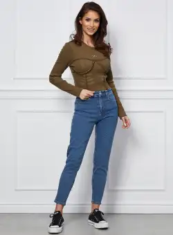 Blugi Dara albastri cu strasuri