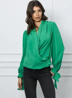 Bluza MBG verde cu bust petrecut
