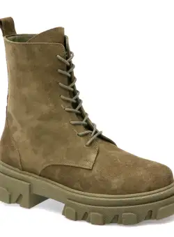 Bocanci GLORIA kaki, 56902, din piele intoarsa