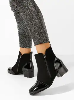 Botine cu toc gros Remsa negre