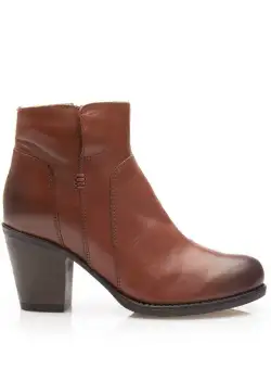 Botine dama din piele naturala, Leofex - 065 Cognac box