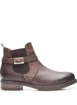 Botine dama din piele naturala, Leofex - 458 maro