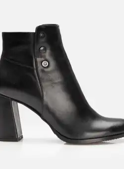 Botine damă elegante din piele naturală, Leofex - 346 Negru Box
