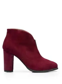 Botine elegante damă din piele naturală - 200 Vișiniu Închis Velur