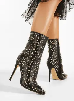 Botine elegante negre Carrara