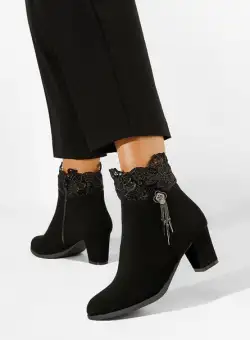 Botine elegante negre Natira