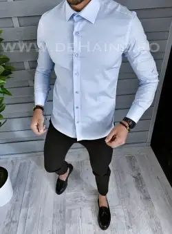 Camasa barbati bleu slim fit B1384 V6-5 61-5 E
