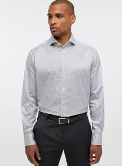 Camasa imprimeu, modern fit, pentru barbati, 100% bumbac, maneca lunga, model 8159 47 XS82 Eterna