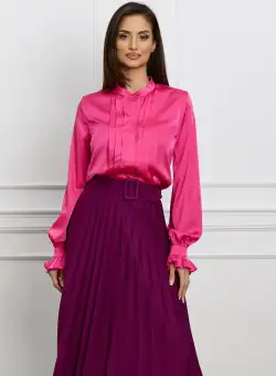 Camasa MBG fucsia cu pliuri pe bust
