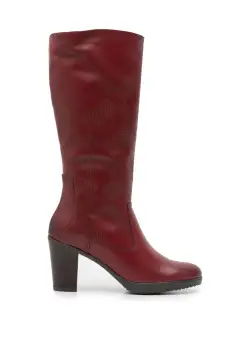 Cizme dama din piele naturala - 480-1 visiniu