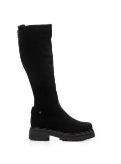 Cizme damă din piele naturală, Leofex - 047 Negru velur