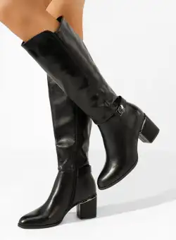 Cizme dama elegante cu toc Mirra negre