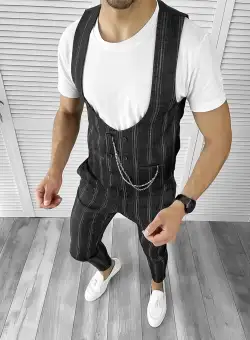 Compleu barbati Vesta + Pantaloni negru B5517 31-1.3 