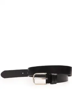 Curea din piele naturală - 35NB01 Negru Box