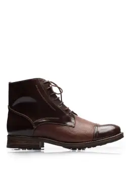 Ghete bărbați din piele naturală, Leofex - 707 Maro Box Lac