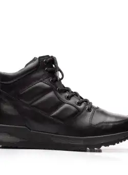 Ghete bărbați din piele naturală, Leofex - 731 Negru Box