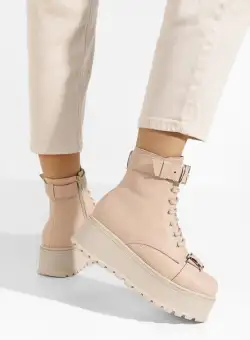 Ghete dama piele Astrid roz