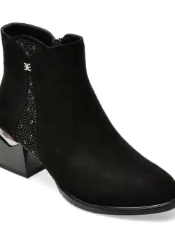 Ghete EPICA negre, JI30028, din piele intoarsa