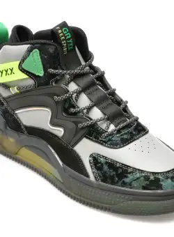 Ghete GRYXX gri, 2188, din piele ecologica