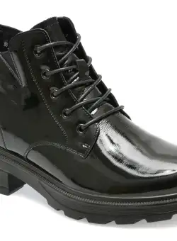 Ghete IMAGE negre, X430018, din piele naturala lacuita