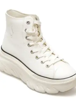 Ghete SKECHERS albe, FUNKY STREET, din material textil