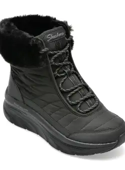 Ghete SKECHERS negre, D LUX WALKER, din piele ecologica