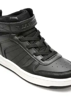 Ghete SKECHERS negre, SMOOTH STREET-VORR, din piele ecologica