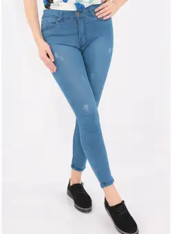 Jeans skinny fit cu rosaturi decorative