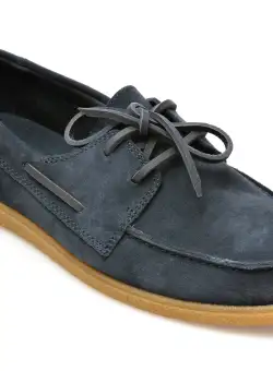 Mocasini casual CLARKS bleumarin, CLARKBAY GO, din piele intoarsa