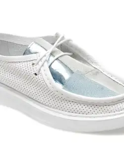 Mocasini casual GRYXX albi, 418020, din piele naturala