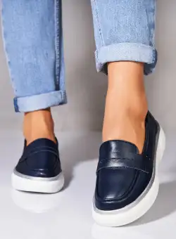 Mocasini dama Piele Naturala Bleumarin Neyda