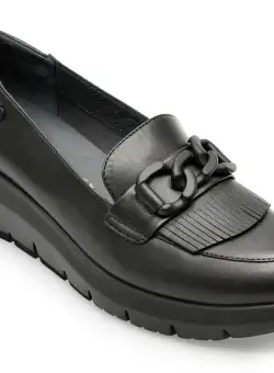 Mocasini STONEFLY negri, PLUME13, din piele naturala