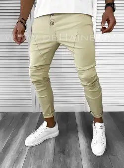 Pantaloni barbati casual bej KA8507 D5-1