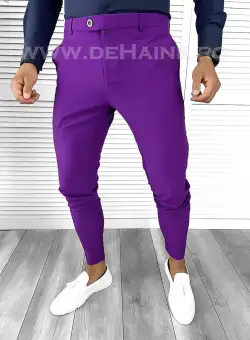 Pantaloni barbati eleganti regular fit mov B1734 E 12-4/ F1-3