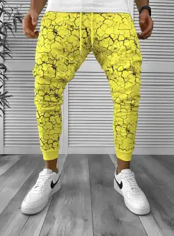 Pantaloni de trening conici galbeni K415 91-3.1
