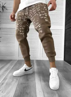 Pantaloni de trening maro conici 172 Z16-5