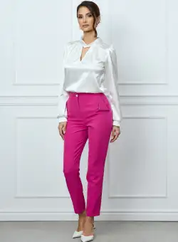 Pantaloni Moze fucsia cu dunga conici