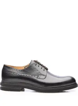 Pantofi casual bărbați din piele naturală, Leofex - 930-3 Negru Box