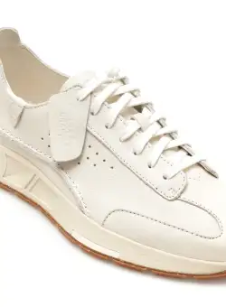Pantofi casual CLARKS albi, CRAFT SPEED, din piele naturala