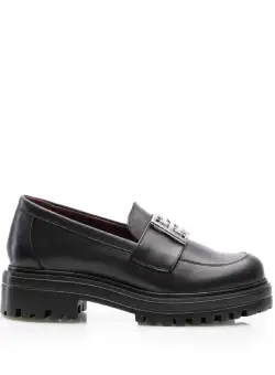 Pantofi casual damă din piele naturală, Leofex - 024 Negru Box