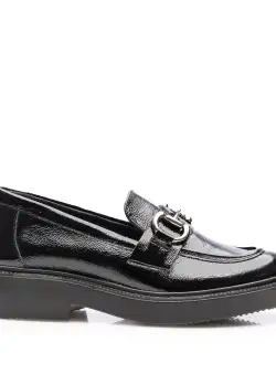 Pantofi casual damă din piele naturală, Leofex - 034-1 Negru Naplac