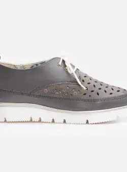Pantofi casual dama din piele naturala, Leofex - 040 Gri Box