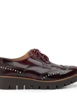 Pantofi casual dama din piele naturala,Leofex - 096 maro florantic