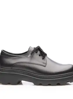 Pantofi casual damă din piele naturală,Leofex - 346-2 Negru Box