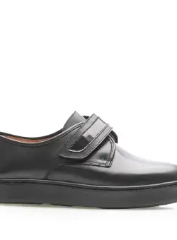 Pantofi casual dama din piele naturala, Leofex - Mostra Blanca Negru Box