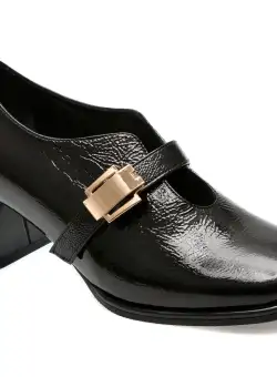 Pantofi casual EPICA negri, 583364, din piele naturala lacuita