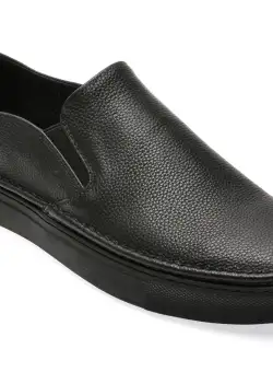 Pantofi casual OTTER negri, 2238, din piele naturala