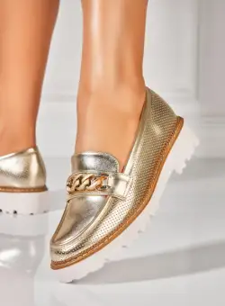 Pantofi dama casual Auriu din Piele Ecologica Kamari